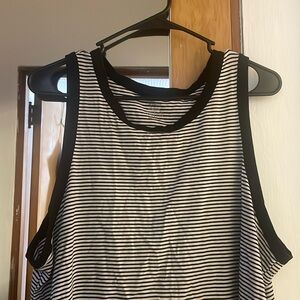 Old Navy black and white striped tank top